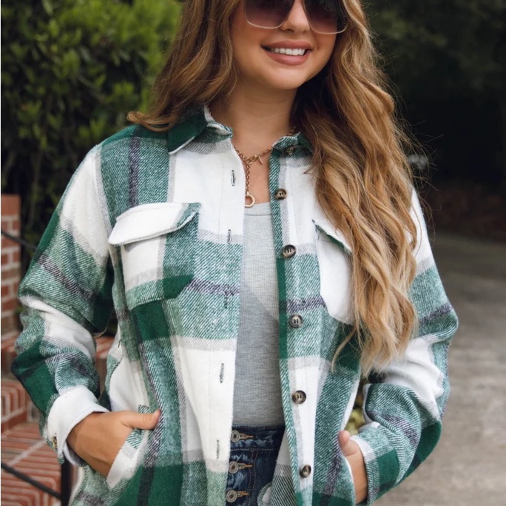 Autumn women Plaid Flannel Shirt Buffalo Heavyweight Long Sleeve Checkered